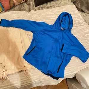 Nike Dri-Fit Blue Hooded Jacket Size L Zip Front